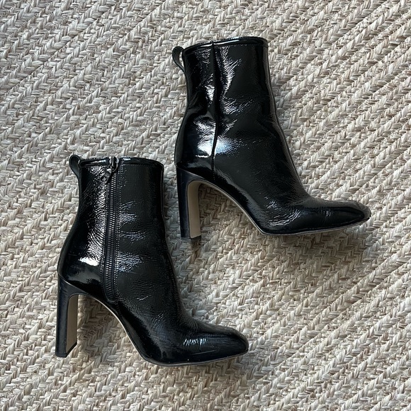 Rag and Bone Ellis Black Patent Leather Boots Ankle Booties - Picture 6 of 15